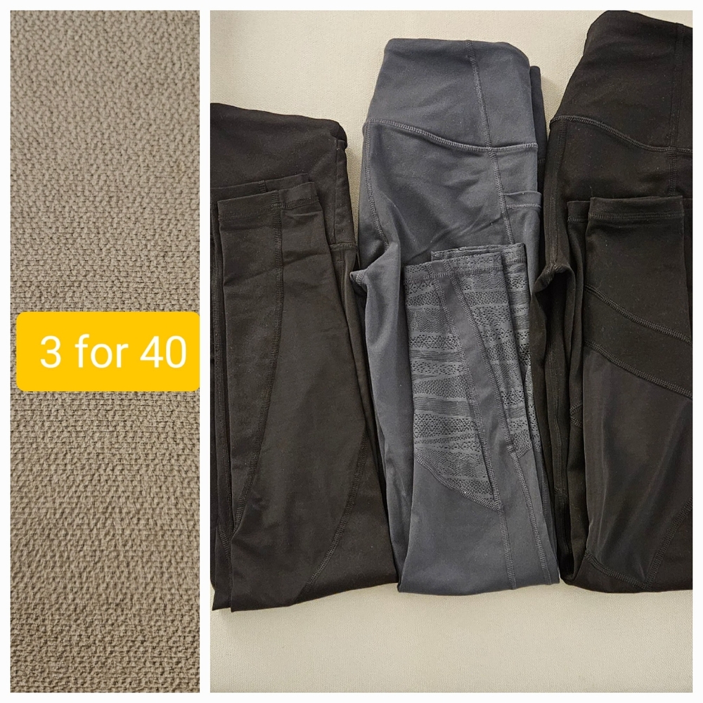 3 Victoria's Secret Leggings with Mesh Detail and Pockets